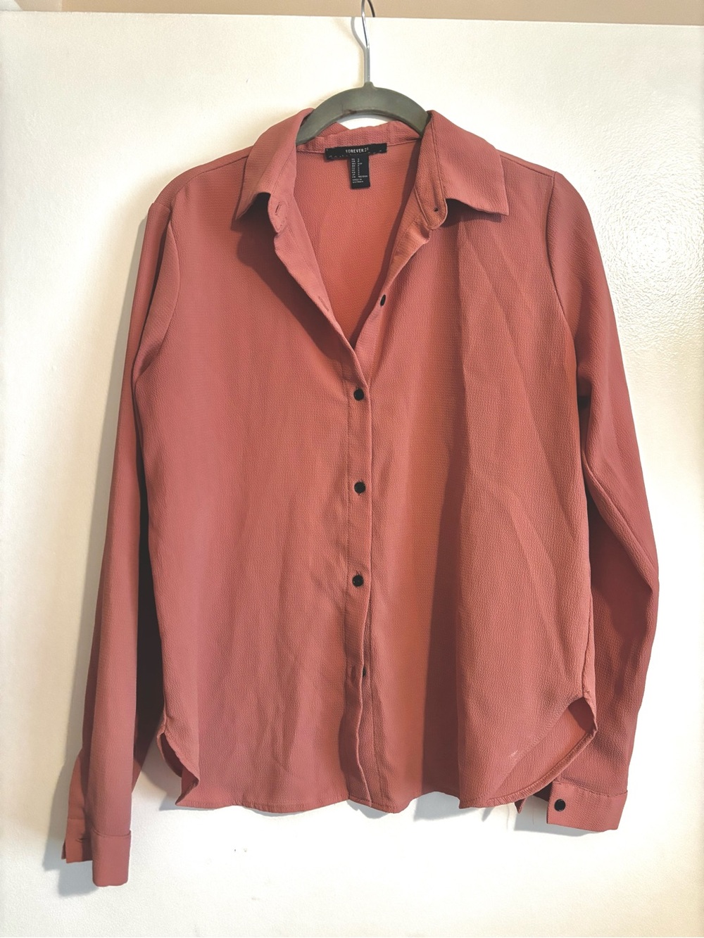 Forever 21 Dusty Rose Button-Up Top